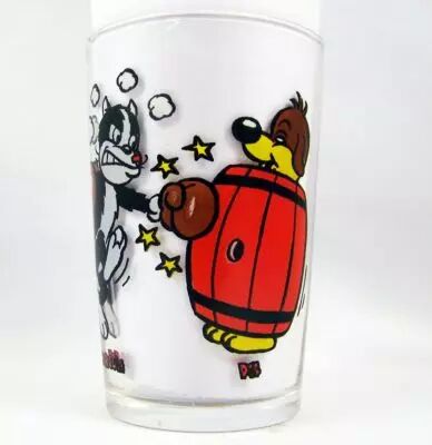 Pif Gadget - Amora Mustard glass Pif & Hercule Boxing Match