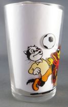 Pif Gadget - Amora Mustard glass Pif & Hercule Football Playing