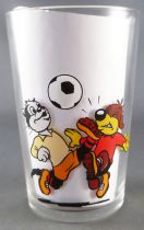 Pif Gadget - Amora Mustard glass Pif & Hercule Football Playing