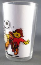 Pif Gadget - Amora Mustard glass Pif & Hercule Football Playing