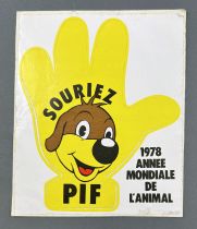 Pif Gadget - Autocollants \ Souriez Pif\  1978