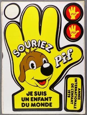 Pif Gadget - Autocollants  Souriez Pif 1979