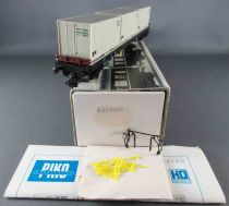 Piko 5/6419/015 Ho Dr 4 Axles Stakes Platform Wagon SSalms with 3 Containers Lock Mint in Box