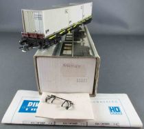 Piko 5/6419/015 Ho Dr 4 Axles Stakes Platform Wagon SSalms with 3 Containers Lock Near Mint in Box
