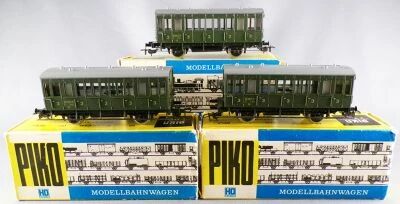 Piko 6515 071 Ho Sncf 3 x 3rd Class Coach C 7321 Green Mint in Box