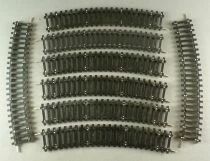 Piko 880 Ho 8 Rails Courbes Acier R 440 mm 22&deg;30 Code 100 Tr&egrave;s Bon Etat
