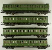 Piko 95308 2x9539 95310 Ho SNCF Train Set 4 Cars with Bogies and Side Doors Era III Near Mint in Box