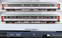 Piko 97310 Ho Sncf Set de 2 Voitures Corail B11u + B6Du Figurines Passagers Eclairage Boite