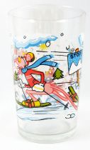 Pink Panther - Amora mustard glass 1983 - Pink skiing