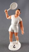 Plastic 46 mm Figure - White Tennis Player Raising Racket
