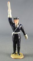 Plastic Figure 50mm - Policeman Stick Right Arm Up Road Police Tour de France
