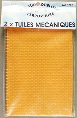 P.N. Sud Mod�lisme 8723 Ho 2 Feuilles Plastiques Toiture Tuiles M�caniques 180x112mm Neuve Blister