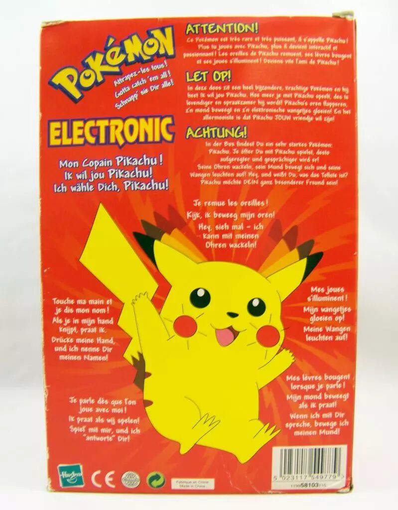 Pok mon Hasbro Mon Copain Pikachu Peluche Electronique 
