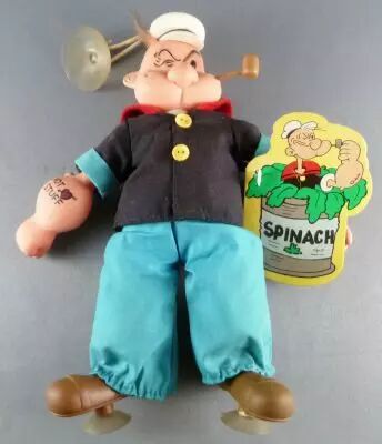 Popeye - Figurine Plastique & Tissus 22 cm avec Ventouse- Popeye