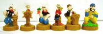 Popeye - Set of 6 Mini-Figures with base