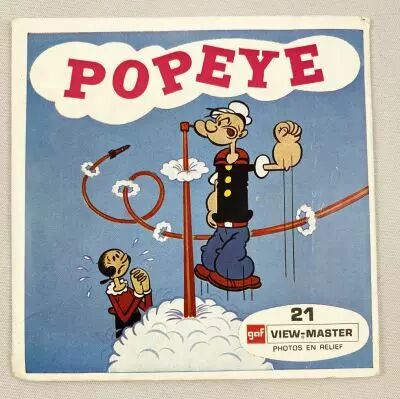 Popeye - View-Master (GAF) - Pochette de 3 disques (21 images st�r�o) et Livret
