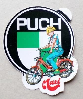 Puch - Cyclomoteurs Mobylette Maxi - Autocollant Vintage