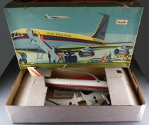 Punch Jouets Mont-Blanc - Boeing 707 Airplane with Light Remote Control Battery Toy Tin & Plastic Boxed