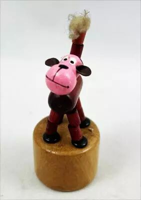 Push Puppet - Wooden - Monkey (3inch) #02