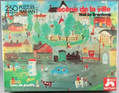 Puzzle 250 pi�ces - Nathan R�f 551535 - Sc�nes Na�ves de la Ville Hakan Brunberg + Poster Neuf Boite
