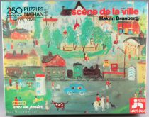 Puzzle 250 pièces - Nathan Réf 551535 - Scènes Naïves de la Ville Hakan Brunberg + Poster Neuf Boite