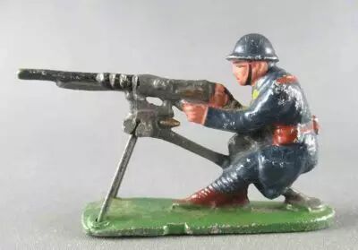 Quiralu Aluminium - Arm�e Fran�aise WW1 - Infanterie de Ligne au Feu Mitrailleur Assis Bleu Fonc�