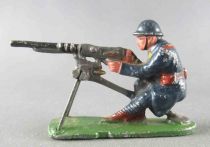 Quiralu Aluminium - Armée Française WW1 - Infanterie de Ligne au Feu Mitrailleur Assis Bleu Foncé