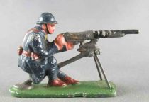 Quiralu Aluminium - Armée Française WW1 - Infanterie de Ligne au Feu Mitrailleur Assis Bleu Foncé