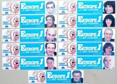 Radio - Europe 1 Cr�dit Lyonnais - Lot de 11 Autocollants Vintage