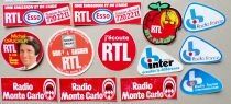 Radio - NRJ RMC RTL France Inter RFM Radio Vend&eacute;e Radio France - Lot de 21 Autocollants Vintage