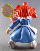Raggedy Ann - PVC figure Bobbs-Merril 1981 - Raggedy Ann playing tennis