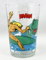 Rahan - Mustard glass - Rahan and  monster