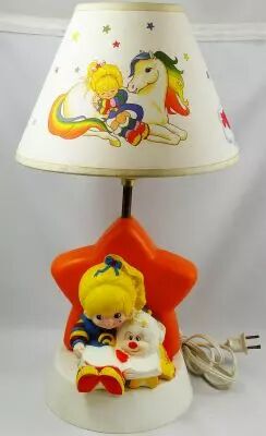 Rainbow Brite - Badside Lamp with Lampshade - The Dolly Toy Co. 1983