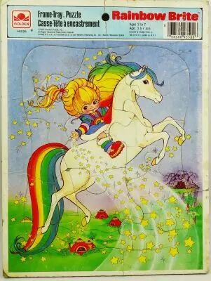 Rainbow Brite - Frame-tray jigsaw puzzle 9 pieces 28x21cm - Golden 1983