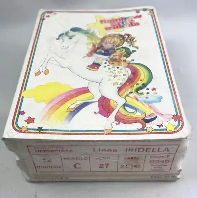 Rainbow Brite / Iridella - Set of 12 School Notebooks (6\ x8\ cm) Model C (cellophane) - Mattel / Hallmark 1986