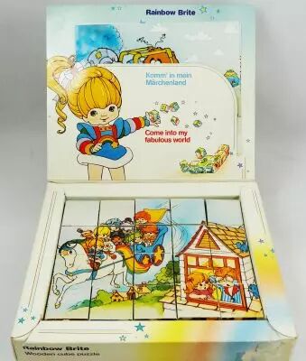 Rainbow Brite - Jeu de Puzzle-Cubes en bois - Eichhorn Allemagne 1983