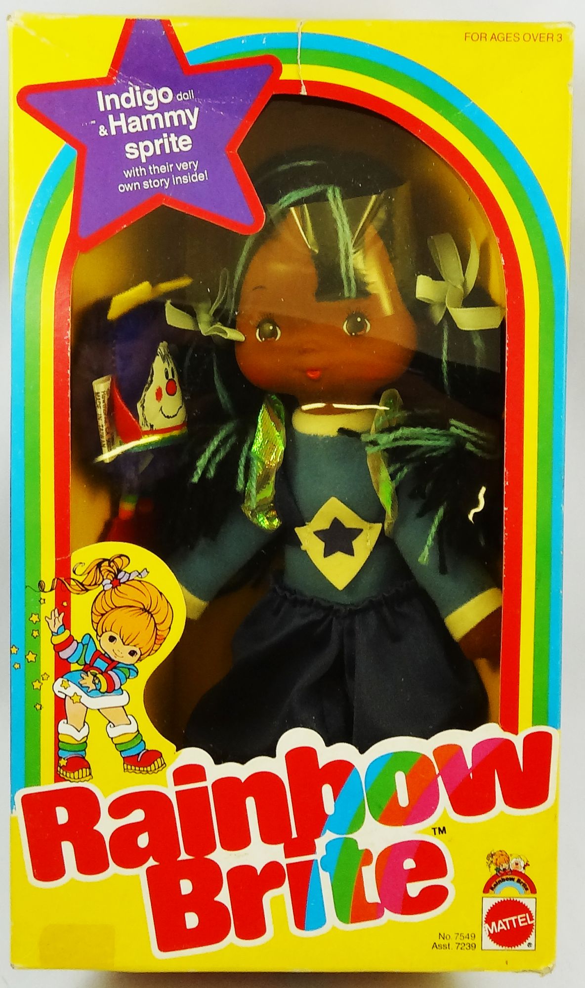 Rainbow Brite Mattel 9 Doll Indigo Hammy Sprite Box USA