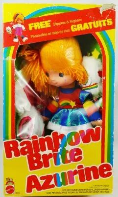 Rainbow Brite - Mattel - Poup�e 23cm - Rainbow Brite / Azurine \ Free Slippers & Nightie\  (Boite Canada \ Azurine\ )