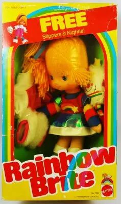 Rainbow Brite - Mattel - Poup�e 23cm - Rainbow Brite / Blondine \ Free Slippers & Nightie\  (Boite USA)