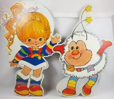 Rainbow Brite - Silhouettes 45cm � suspendre Blondine & Pti\' Malin - Hallmark 1983