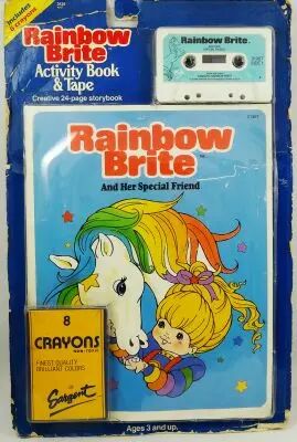 Rainbow Brite - Whitman-France - Activity Book & Tape with crayons