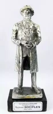 Raymond Souplex (Inspecteur Bourrel - Les Cinq Derni�res Minutes) - Statue en m�tal inject� 16cm - Daviland France 1978