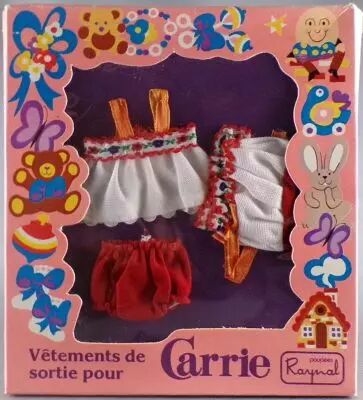 Raynal 795510 - Panoplie V�tements de Sortie pour Carrie - Jupe Cale�on Haut � Bretelle Blanc & Rouge Neuf Boite