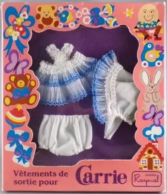 Raynal 795510 - Panoplie V�tements de Sortie pour Carrie - Jupe Culotte Haut Bretelles Crois�es Blanc & Bleu Neuf Boite
