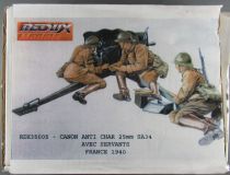 Redux Models RDX35005 - WW2 French Anti-Tank Gun 25mm SA34 & Crew France1940 1:35 Mint in Box