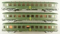 REE VB-041 Ho Sncf Coffret 3 Voitures DEV AO Courte U50 B10 Vert 301 Epoque IV Neuf Boite 