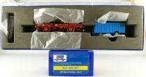 REE WB-057 Ho Sncf Single-Bearing UFR Wagon 2-Axles & Blue Trailer Mint in Box