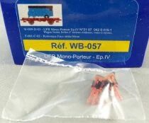 REE WB-057 Ho Sncf Single-Bearing UFR Wagon 2-Axles & Blue Trailer Mint in Box