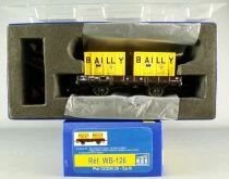 REE WB-126 Ho Sncf Low-sided Flat Wagon 2-Axles Ocem 29 JHO 103210 & 2 Containers Bailly Mint in Box