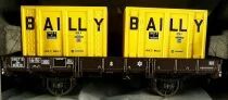 REE WB-126 Ho Sncf Low-sided Flat Wagon 2-Axles Ocem 29 JHO 103210 & 2 Containers Bailly Mint in Box
